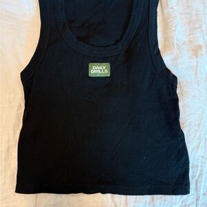 Daily Drills Black Ribbed Women's Tank Top